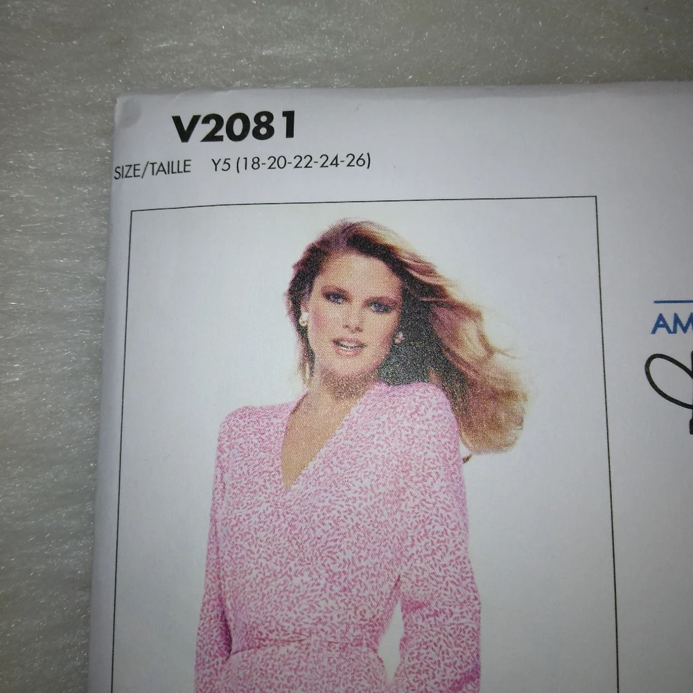 VOGUE V2081 Sz 18-26 Diane Von Furstenberg Wrap Dress 1970s Reproduction